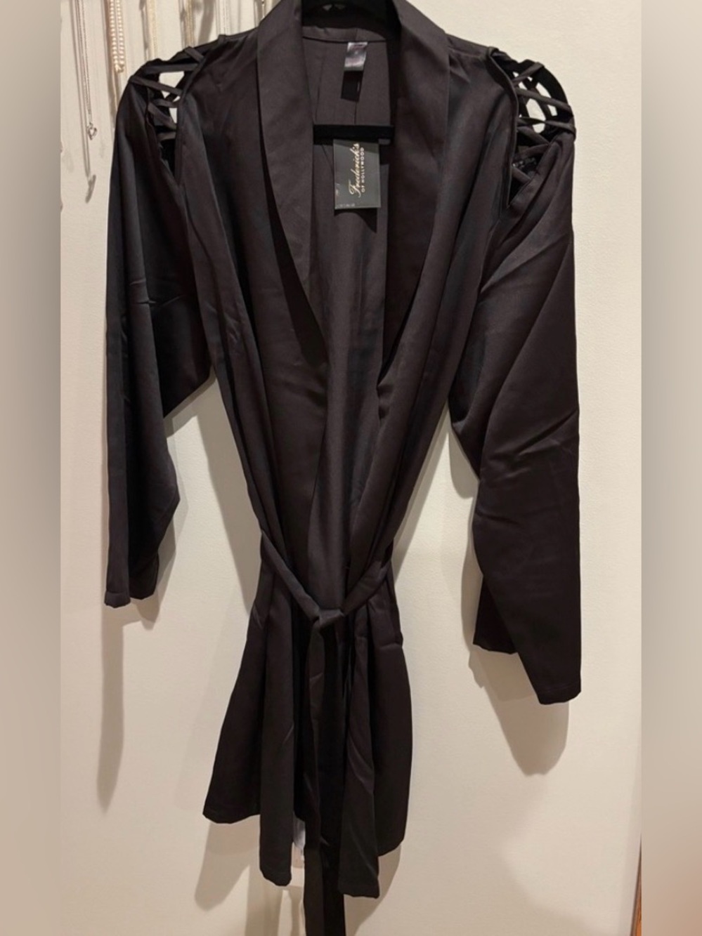 NWT Frederick’s of Hollywood Plus Size 3X Black Lattice Summer Robe